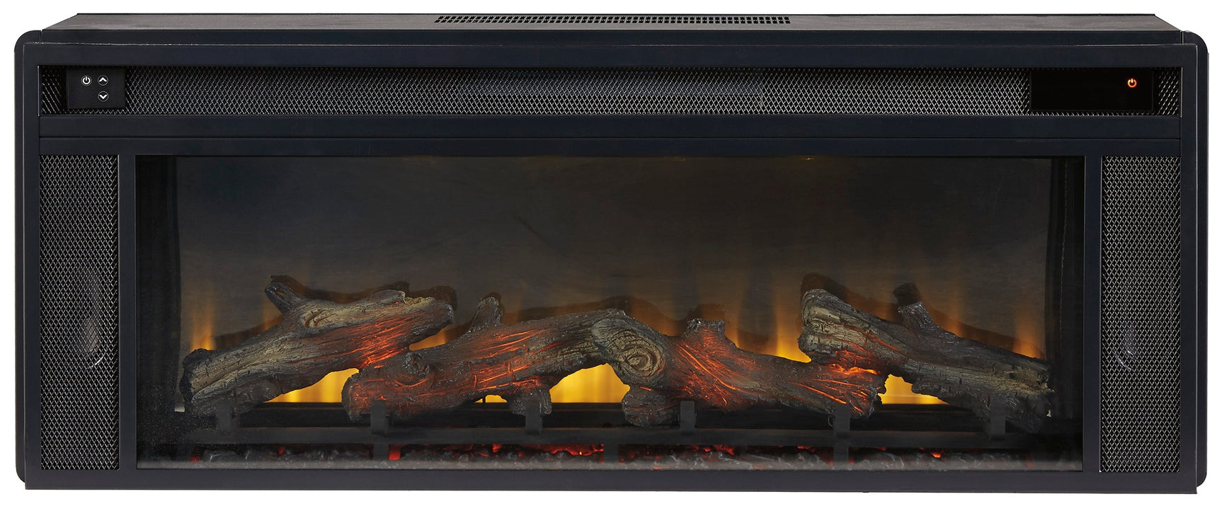 W100-12 / Electric Fireplace Insert Black 43" (Realistic Looking Logs) - Ornate Home