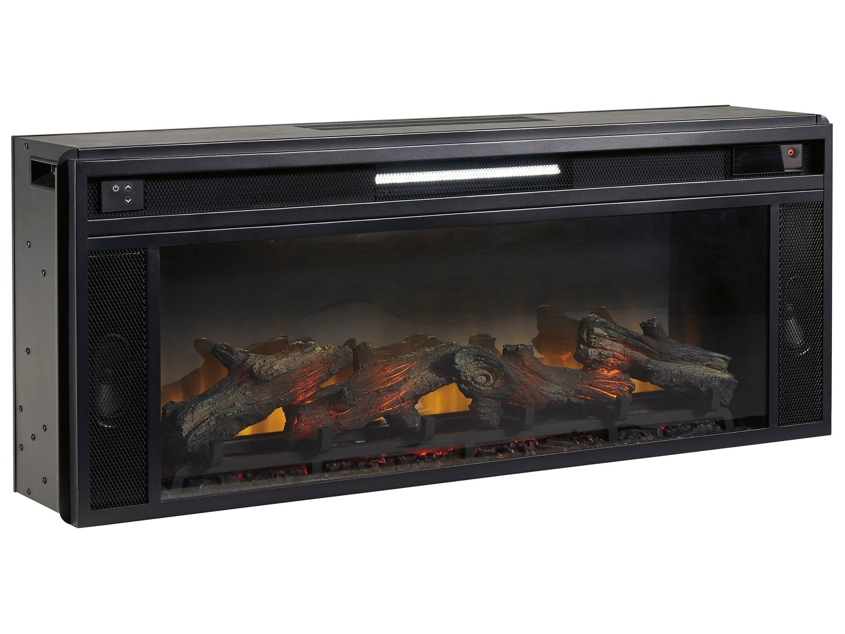 W100-12 / Electric Fireplace Insert Black 43" (Realistic Looking Logs) - Ornate Home