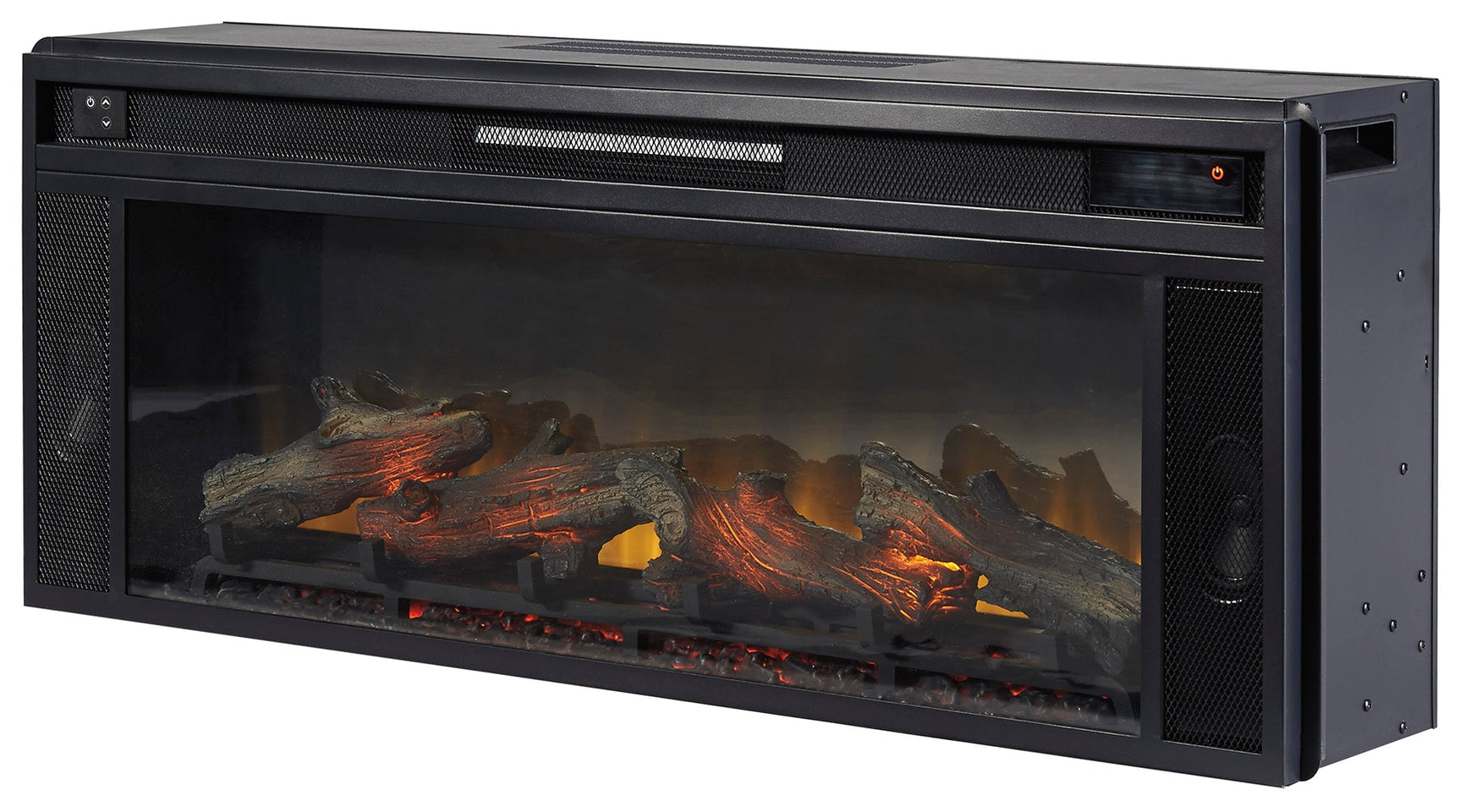 W100-12 / Electric Fireplace Insert Black 43" (Realistic Looking Logs) - Ornate Home