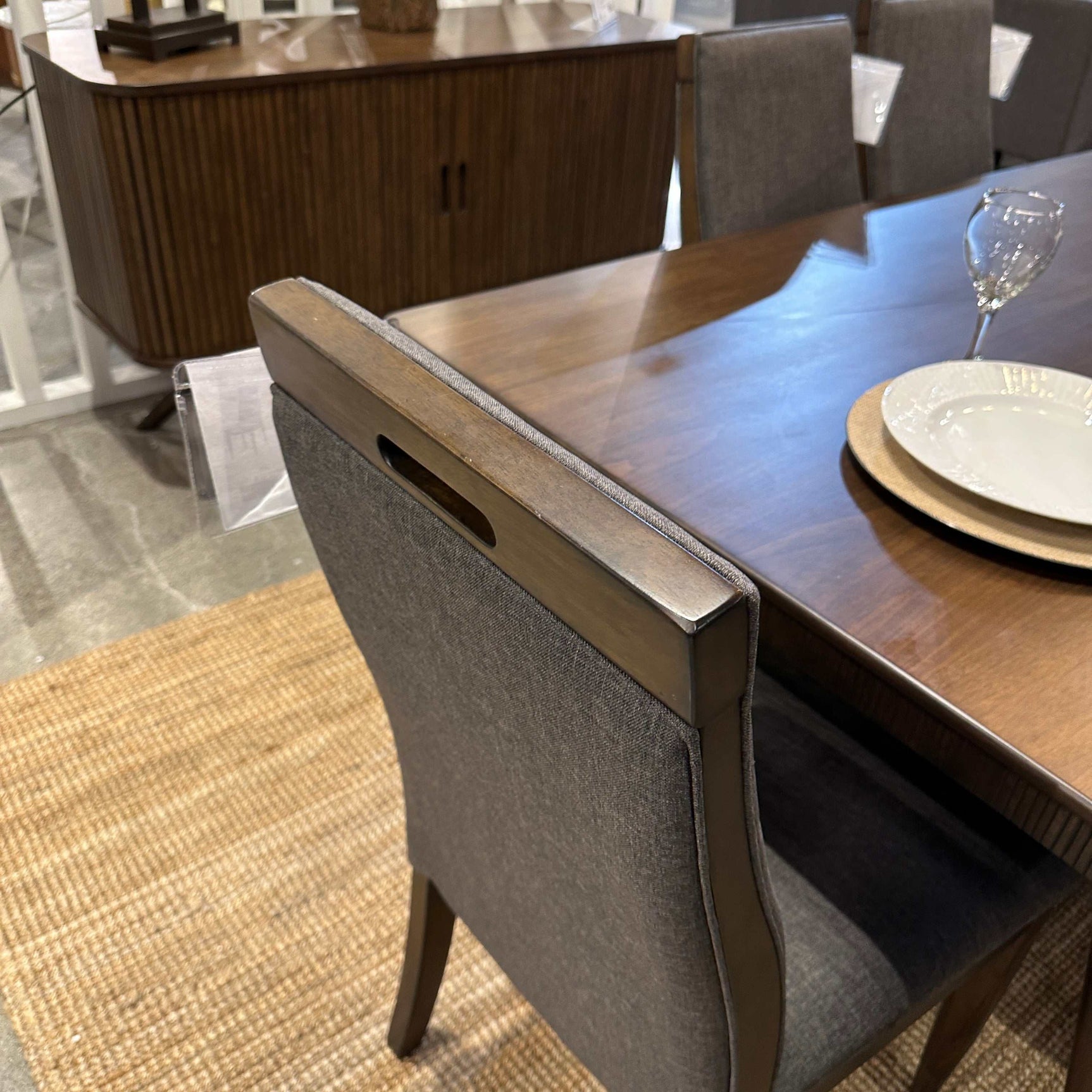 Wes Grey & Dark Walnut 7pc Rectangular Dining Room Set - Ornate Home