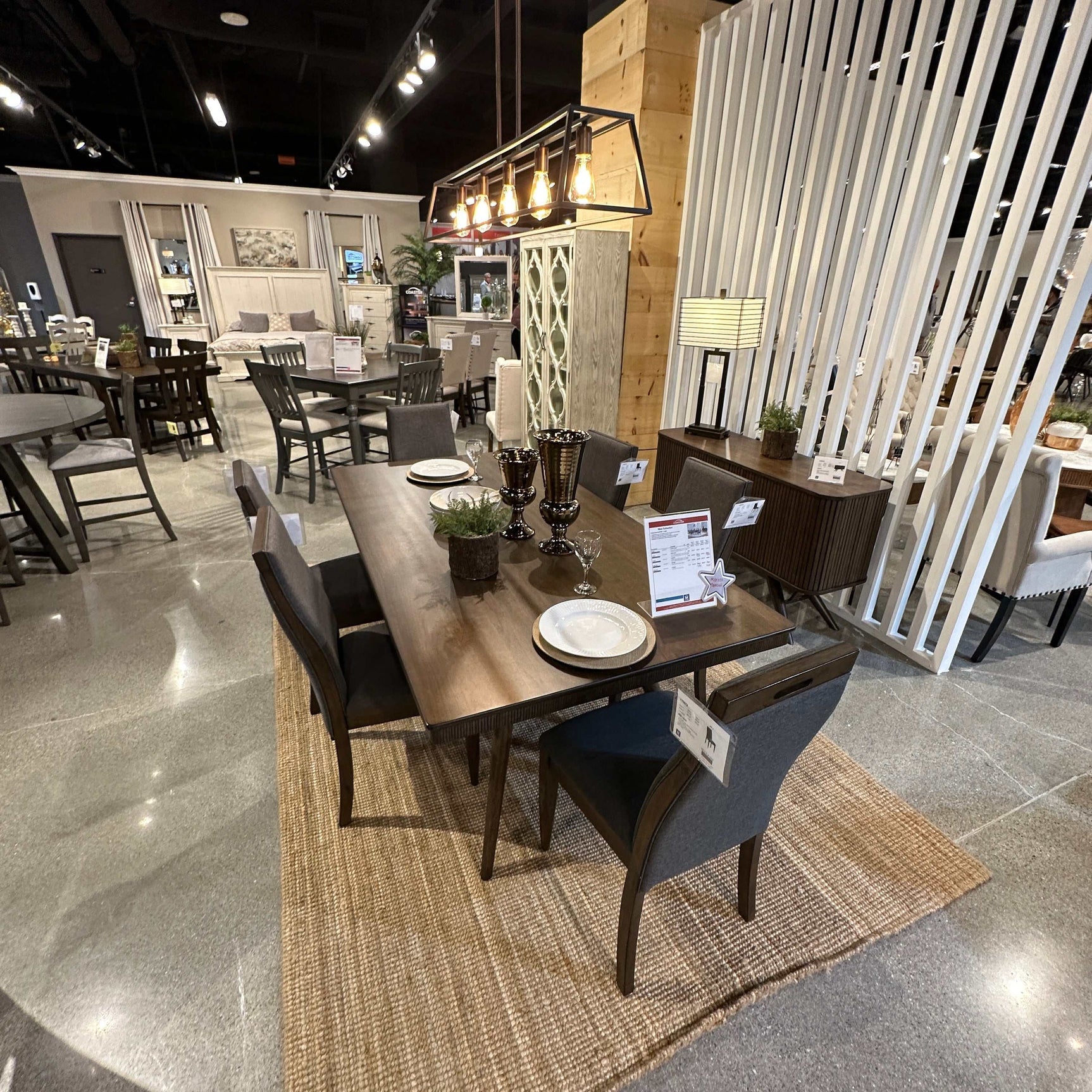 Wes Grey & Dark Walnut 7pc Rectangular Dining Room Set - Ornate Home