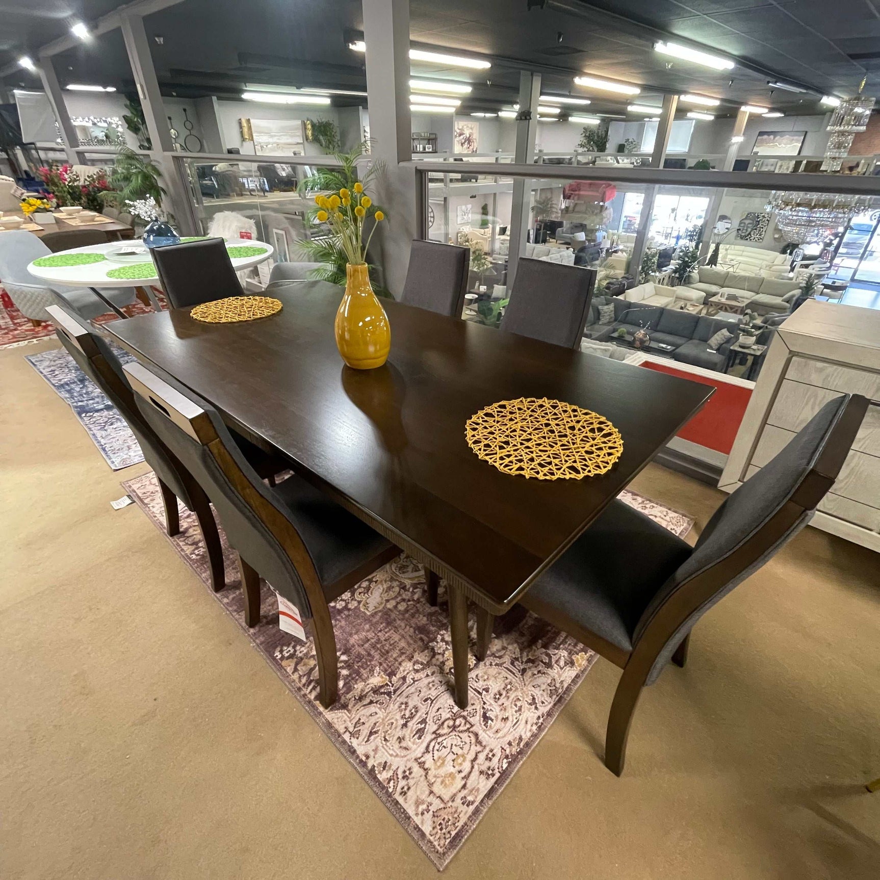 Wes Grey & Dark Walnut 7pc Rectangular Dining Room Set - Ornate Home