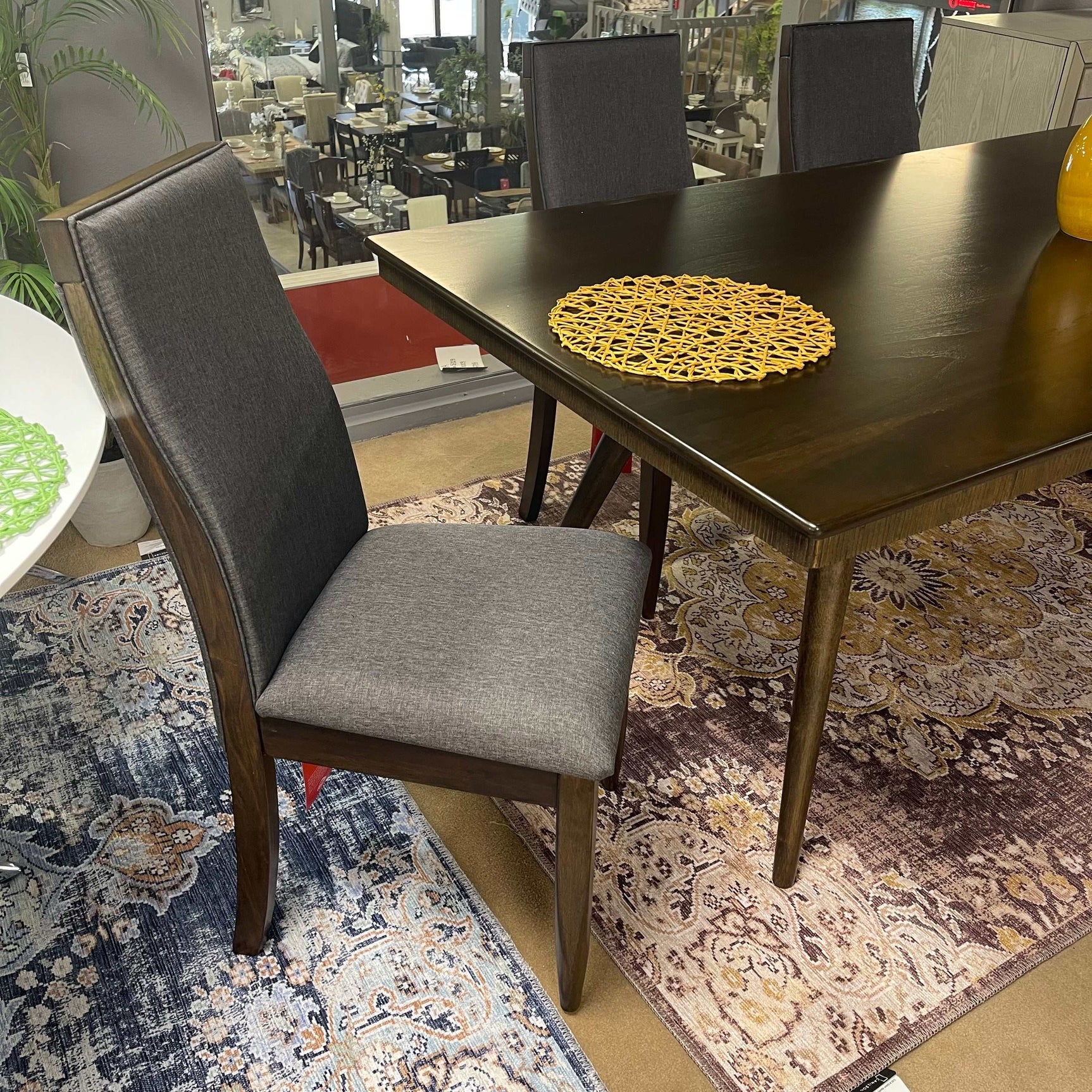 Wes Grey & Dark Walnut 7pc Rectangular Dining Room Set - Ornate Home