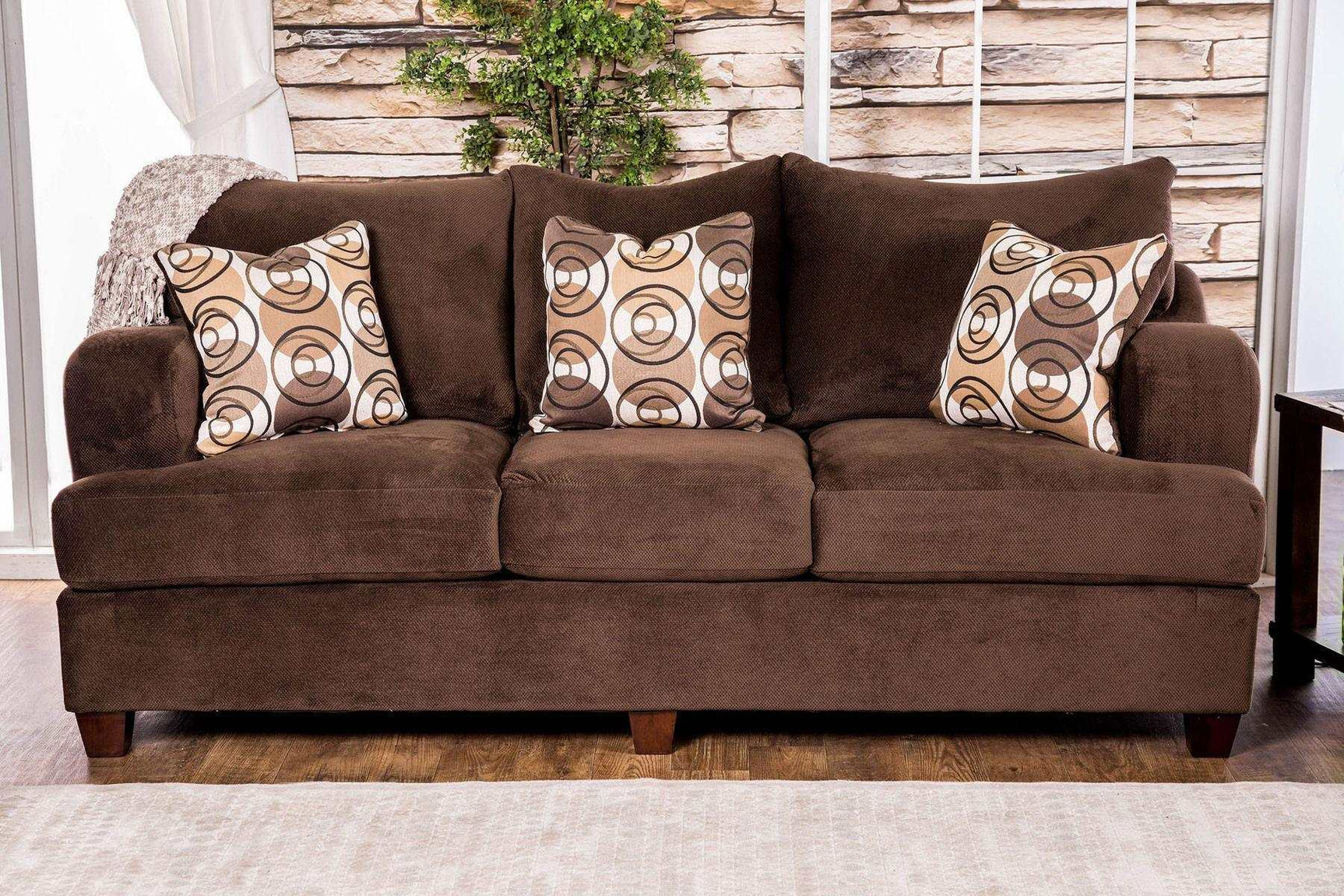Wessington Chocolate Stationary Sofa & Loveseat 2pc - Ornate Home