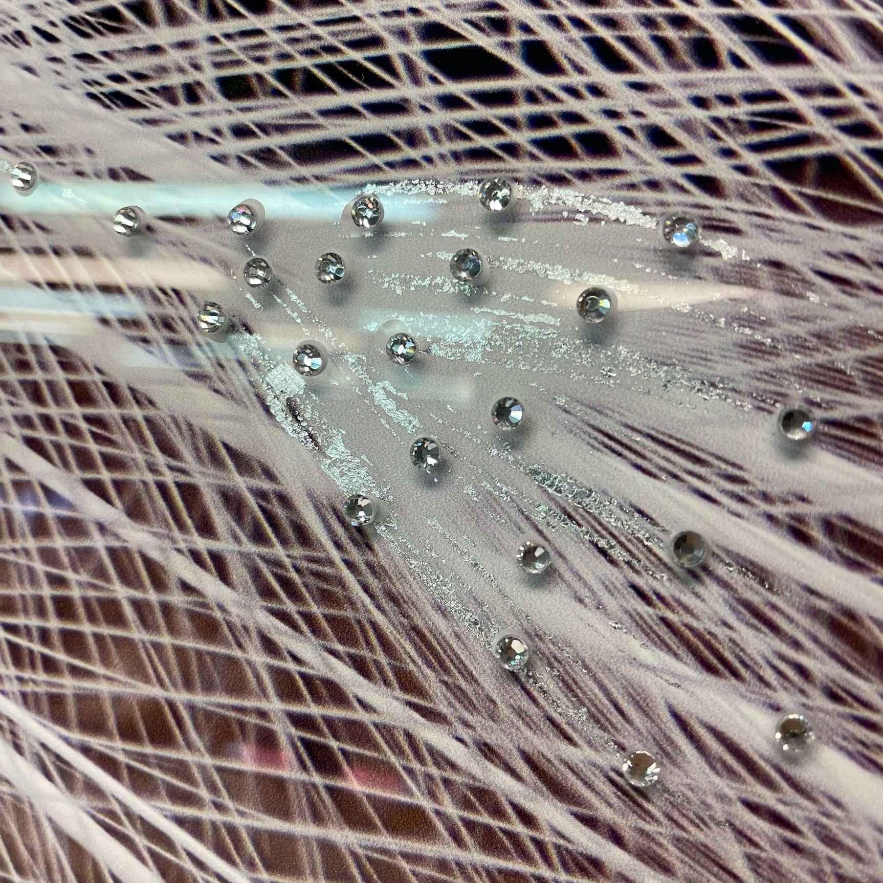 White Peacock Tempered Glass w / Foil & Rhinestones Wall Art - Ornate Home