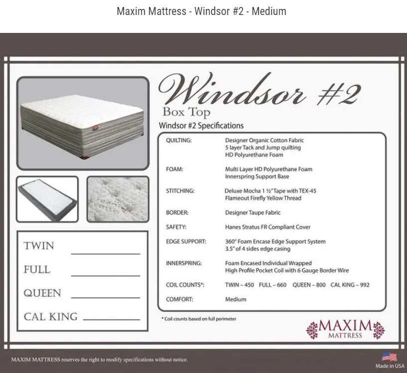 Windmill #2 Taupe Box Top 12" Mattress / Medium - Ornate Home