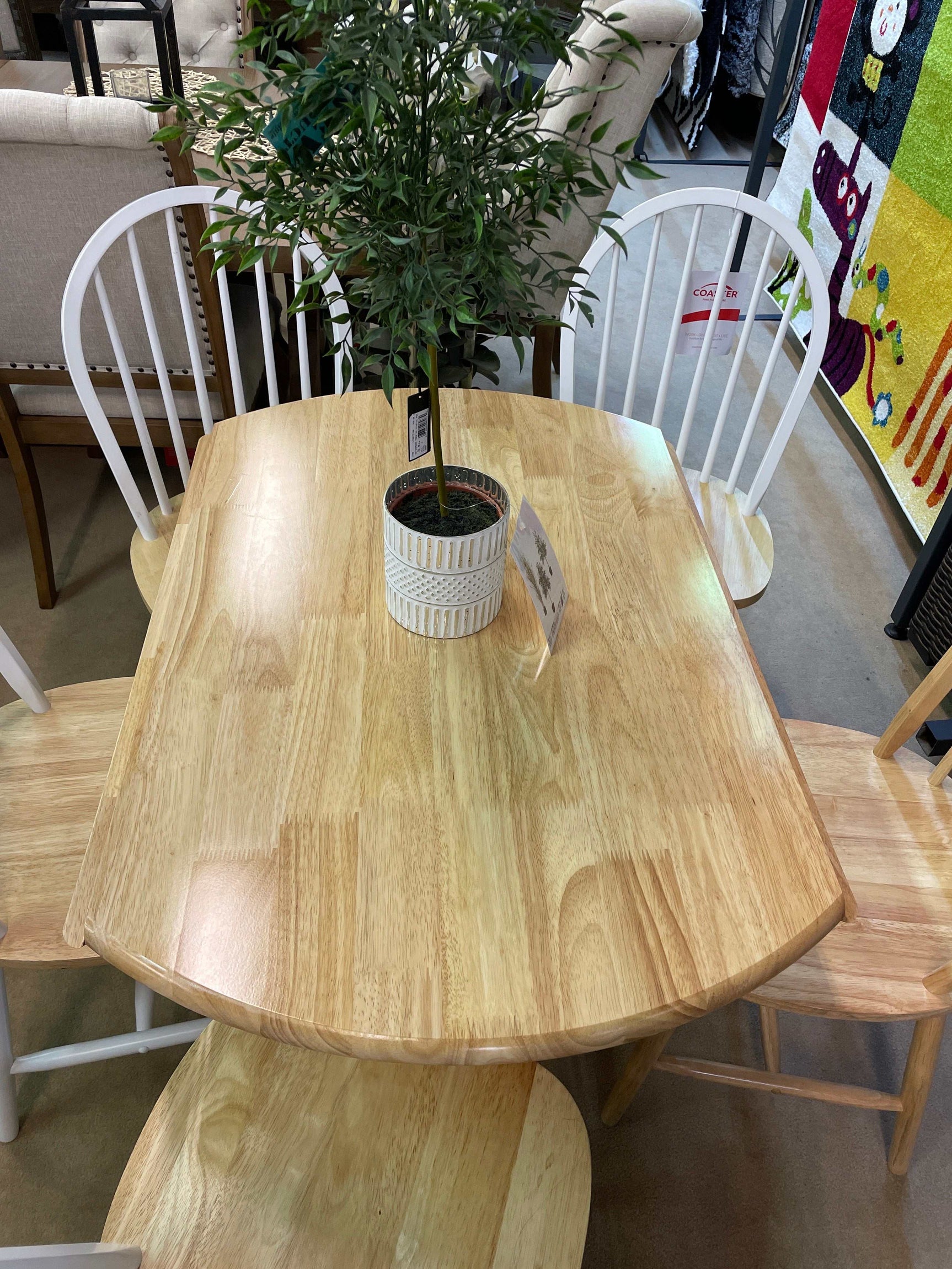 Windsor Natural Brown & White 5pc Drop Leaf Dining Set - Ornate Home