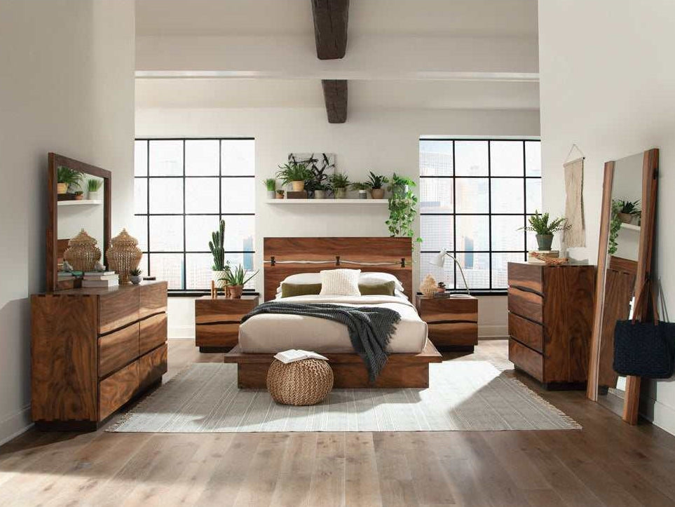 Winslow Smokey Walnut / Coffee Bean Queen Bed 5 Pc Set - Ornate Home