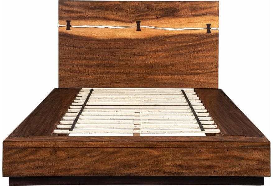 Winslow Smokey Walnut & Coffee Bean Queen Panel Bed w/ Storage - Ornate Home