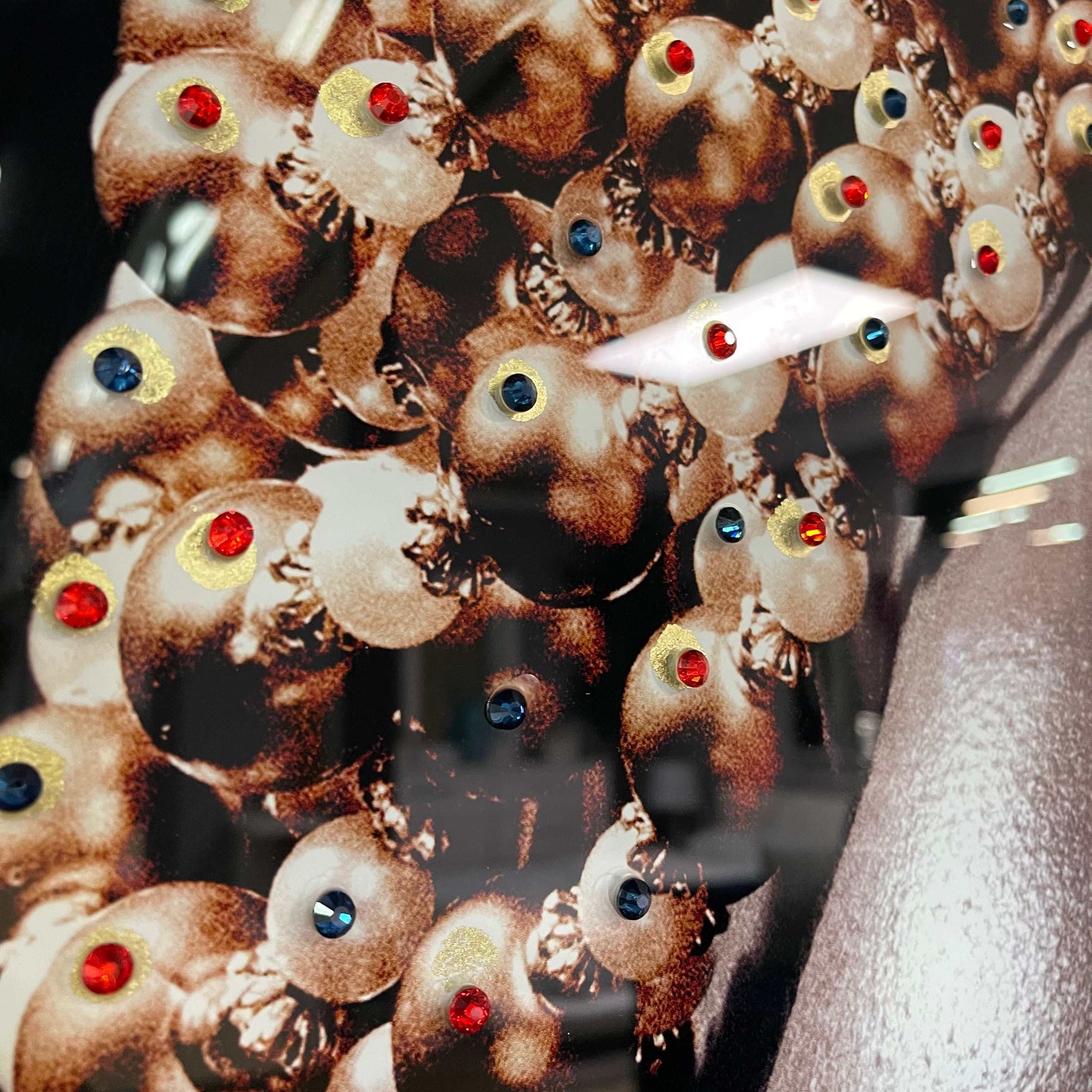 Woman Side Profile Tempered Glass w / Foil & Rhinestones Wall Art - Ornate Home