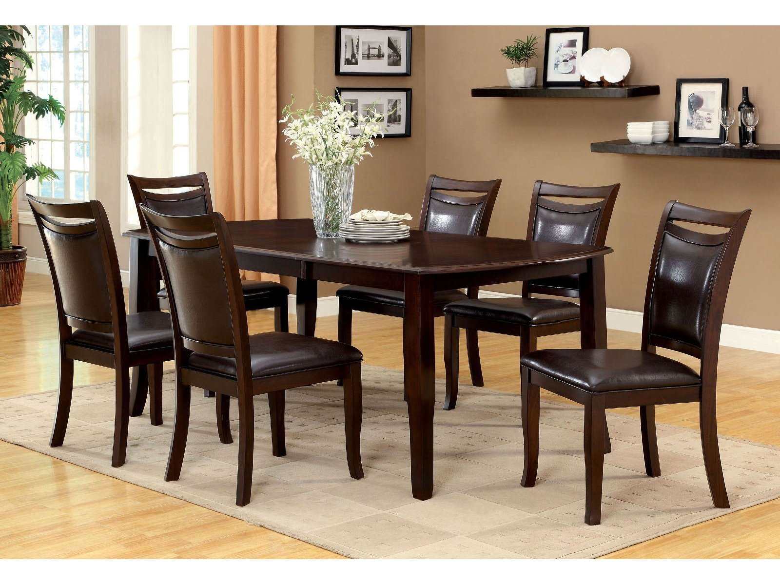Woodside Dark Cherry & Espresso Dining Table - Ornate Home