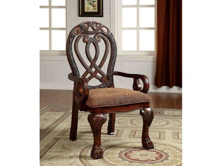 Wyndmere Brown & Cherry Dining Arm Chair (Set of 2) - Ornate Home
