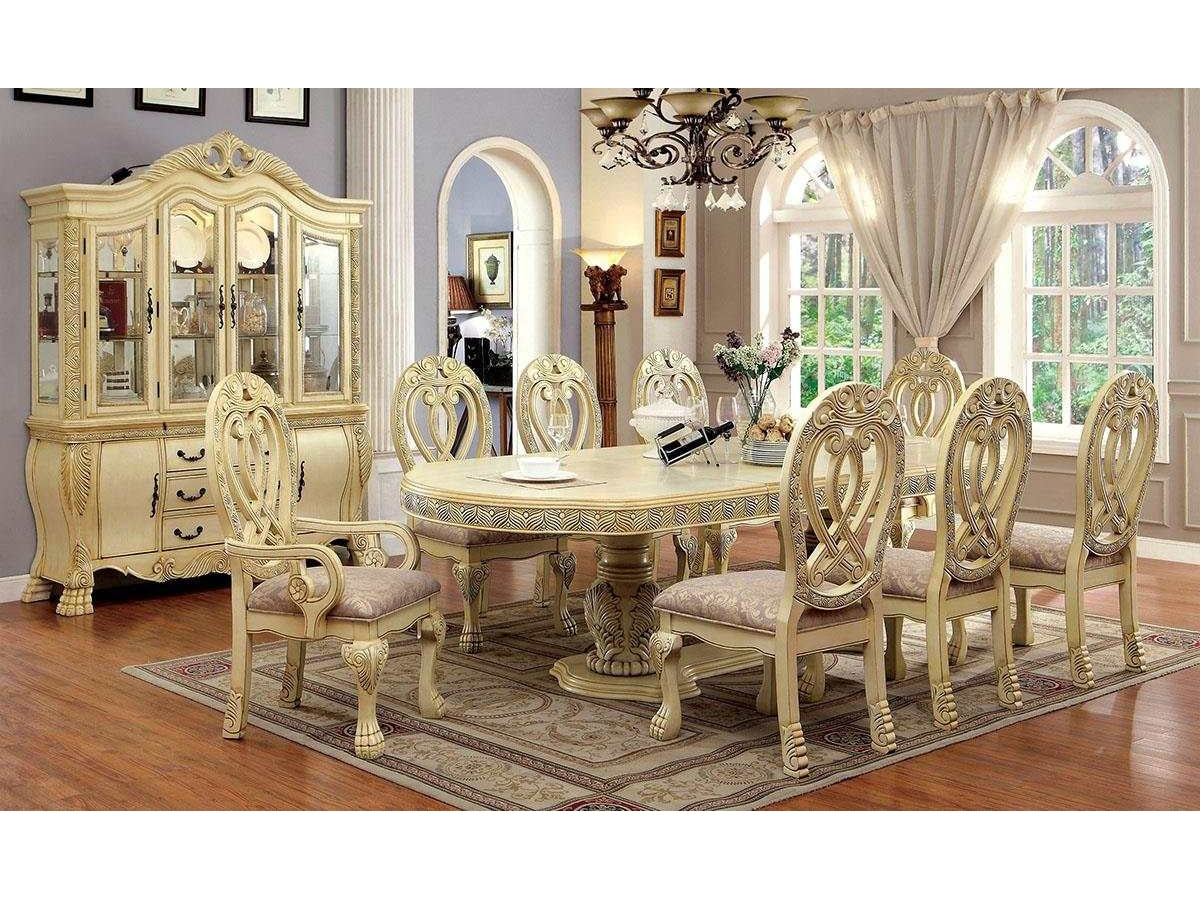 Wyndmere Vintage White 9 Pc. Dining Room Set - Ornate Home