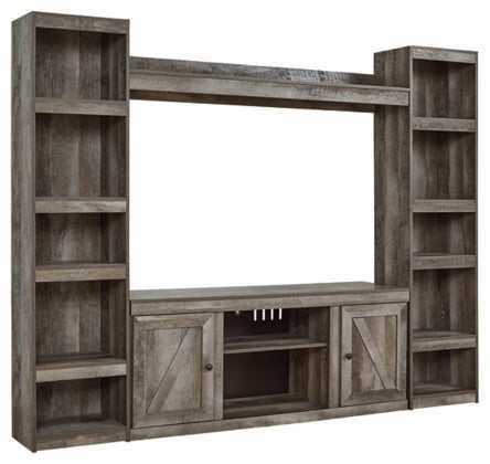 Wynnlow Gray Entertainment Center 4pcs - Ornate Home