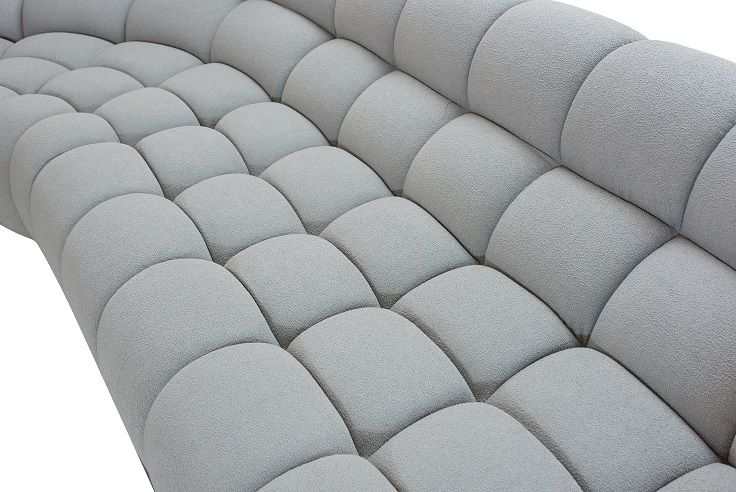 Yolonda Modern Light Gray Curved Sectional Sofa - Ornate Home