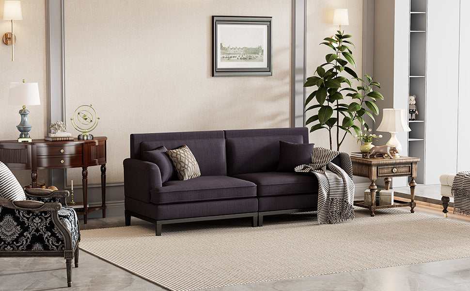 Yosemite Country Style Sofa with Wooden Legs Gray - Ornate Home