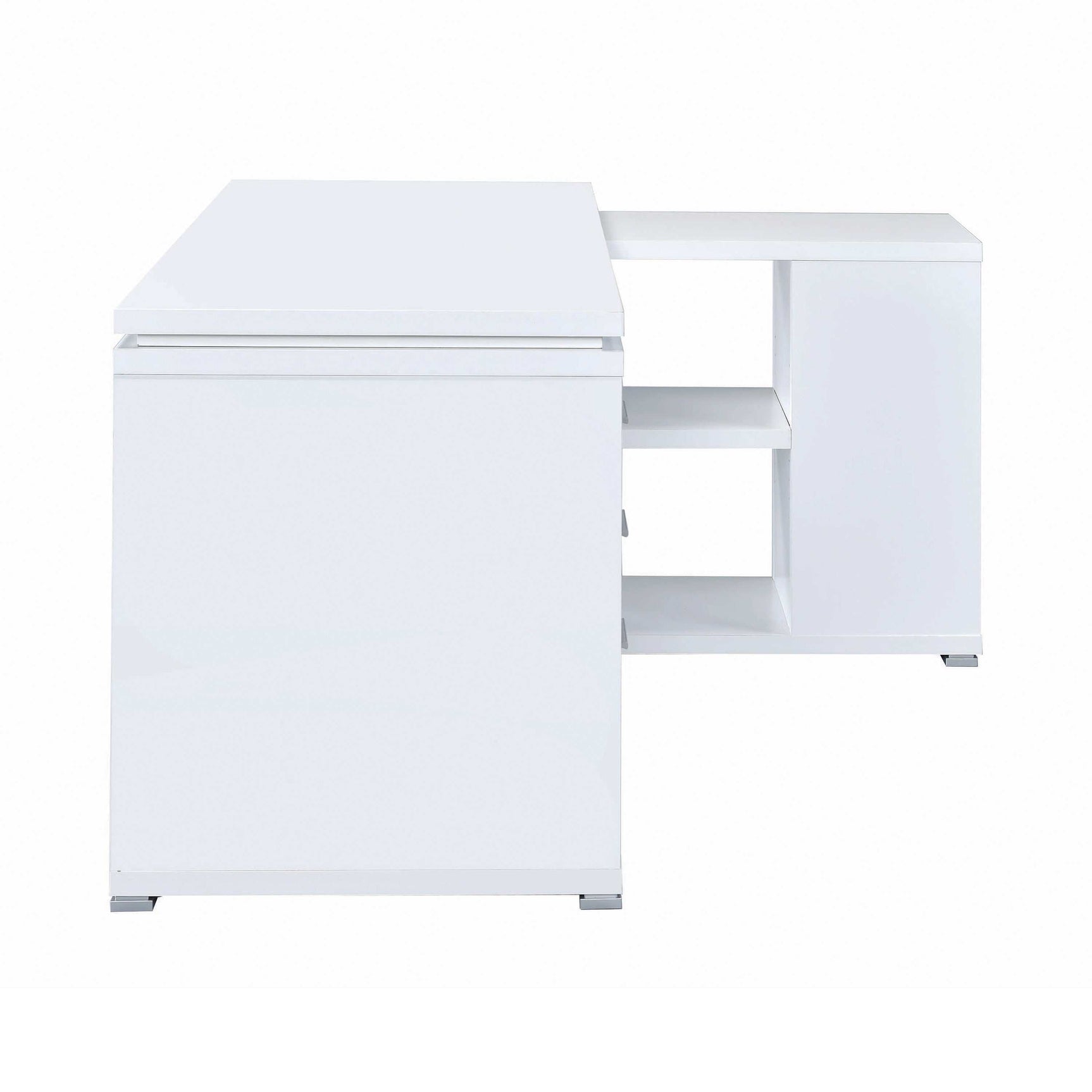 Yvette White L Shape Office Desk - Ornate Home