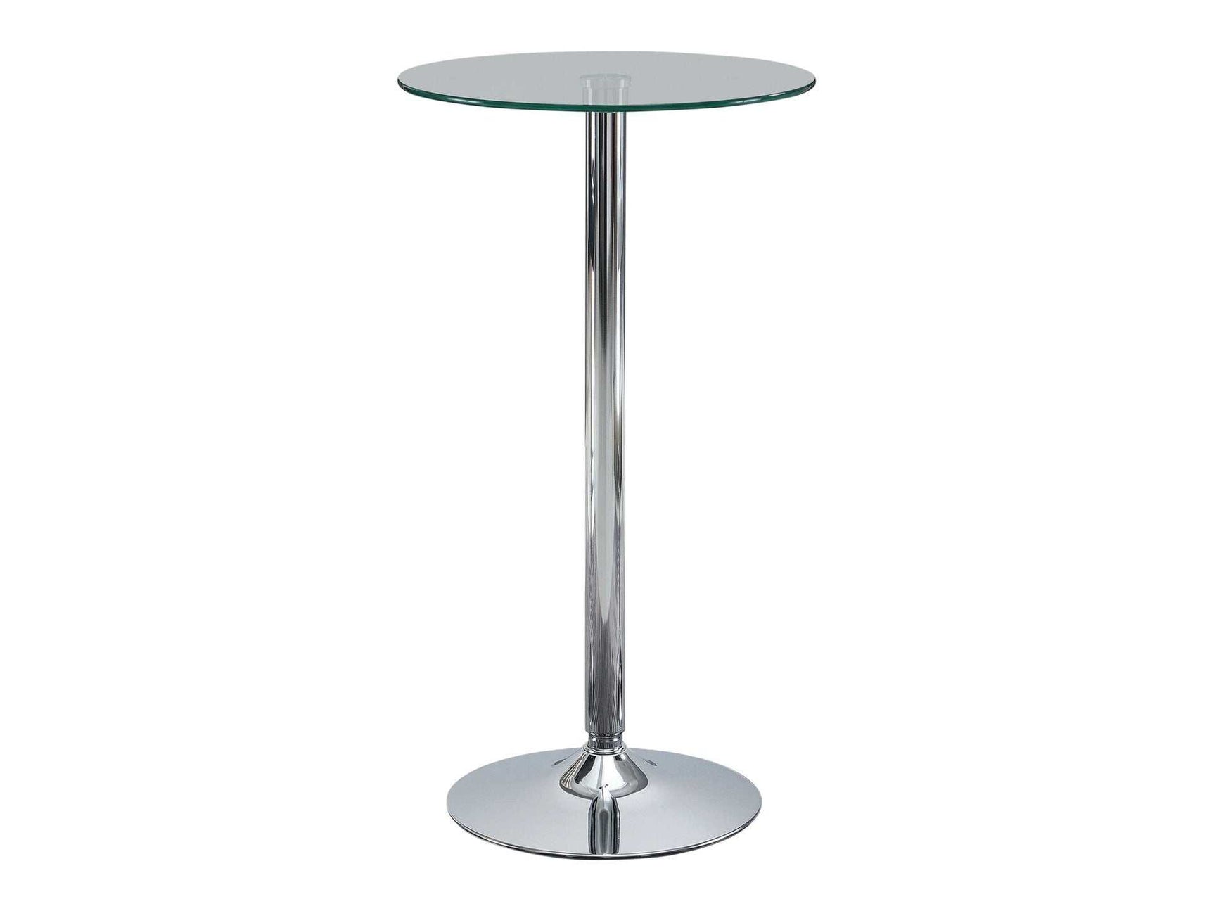 Zac Chrome Glass Top Round Bar Table - Ornate Home