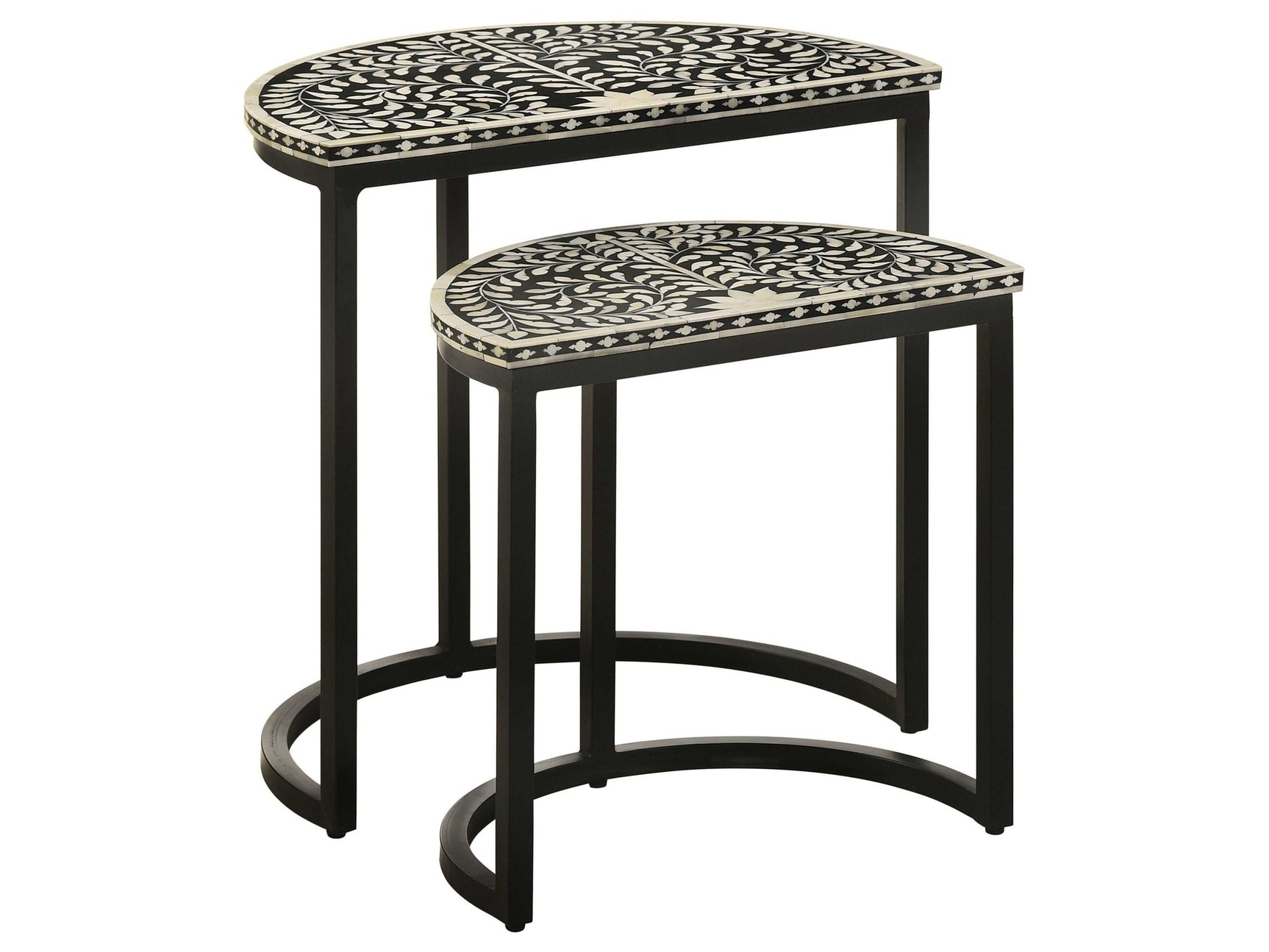 Zakiya Black 2 Pc Nesting Table - Ornate Home