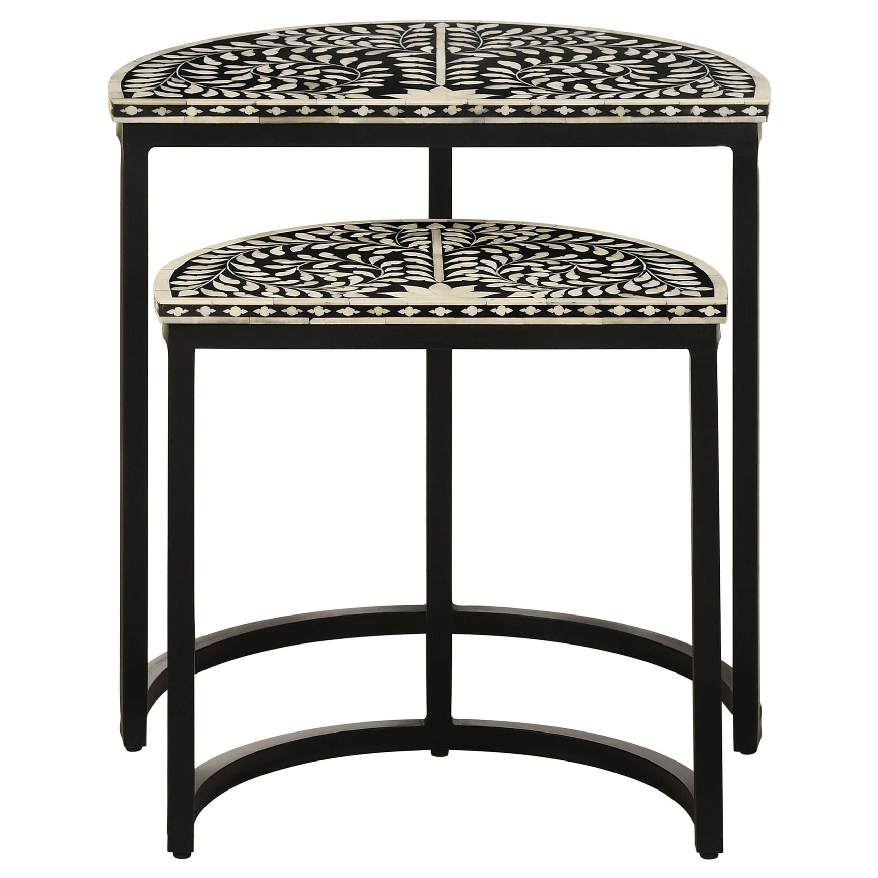 Zakiya Black 2 Pc Nesting Table - Ornate Home