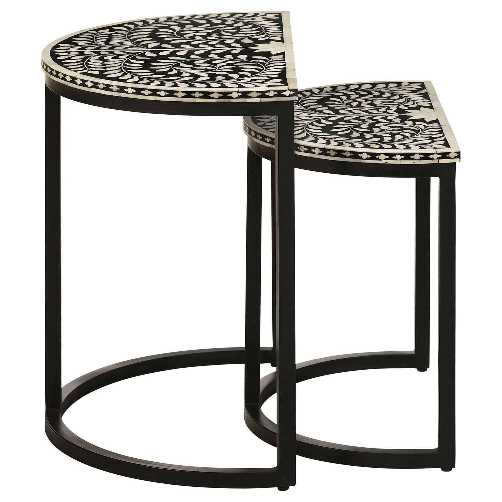 Zakiya Black 2 Pc Nesting Table - Ornate Home