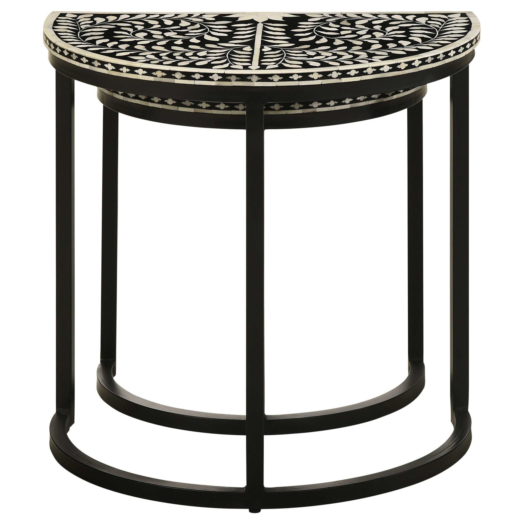 Zakiya Black 2 Pc Nesting Table - Ornate Home