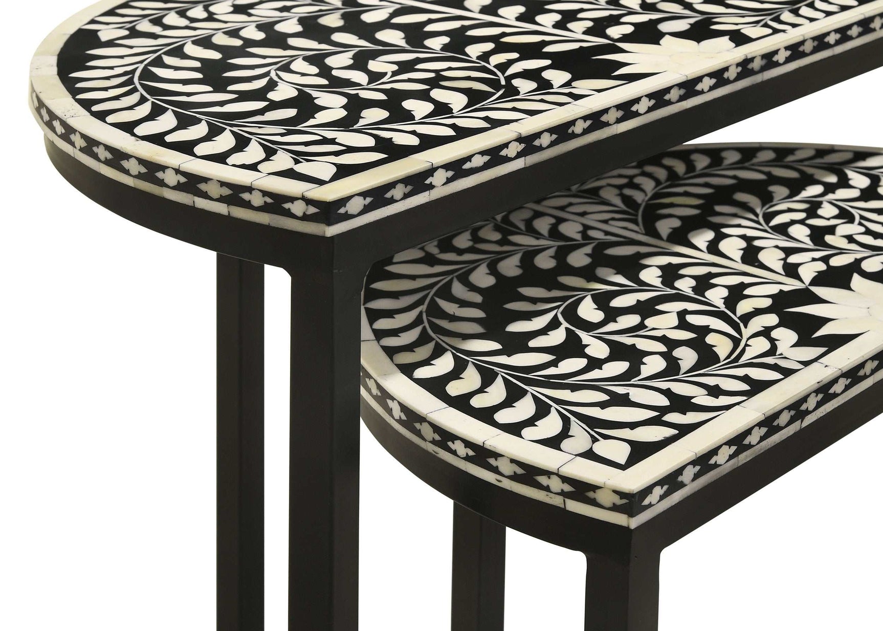 Zakiya Black 2 Pc Nesting Table - Ornate Home