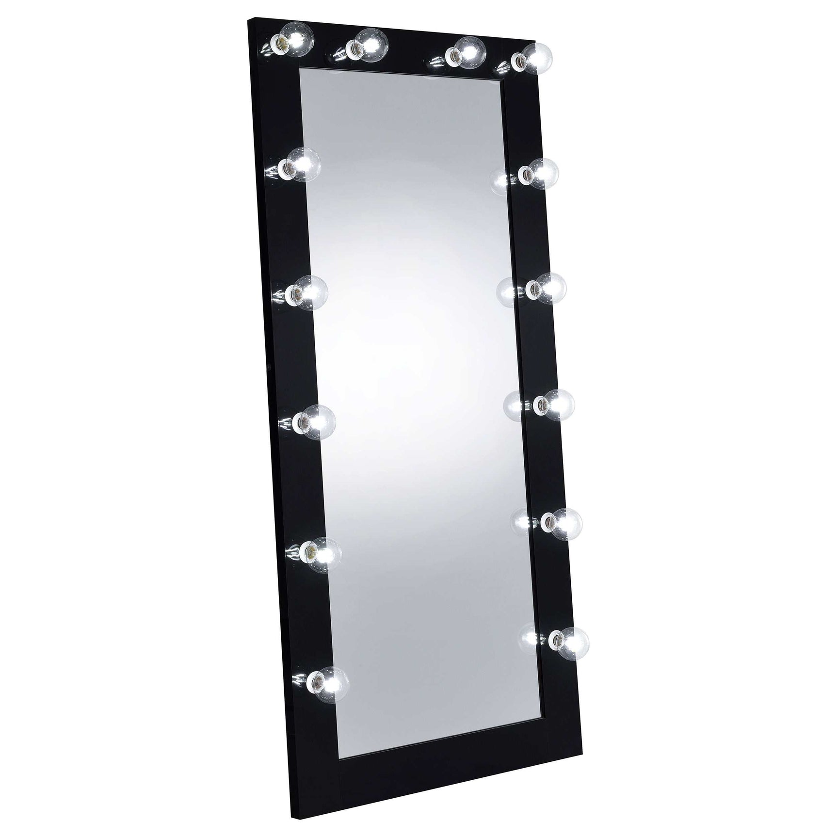 Zayan Black High Gloss Floor Mirror - Ornate Home