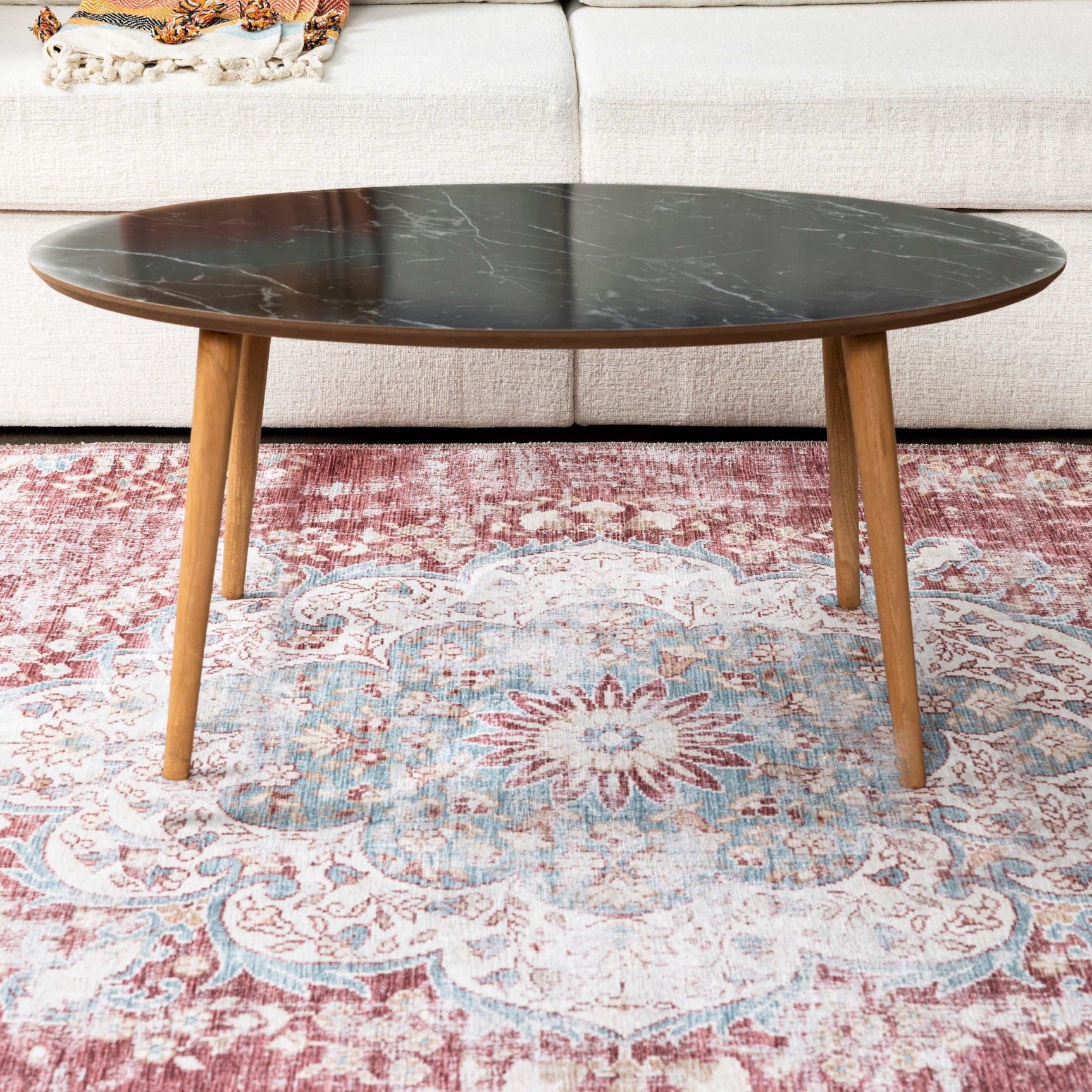 Zoey Black Ellipse Coffee Table - Ornate Home
