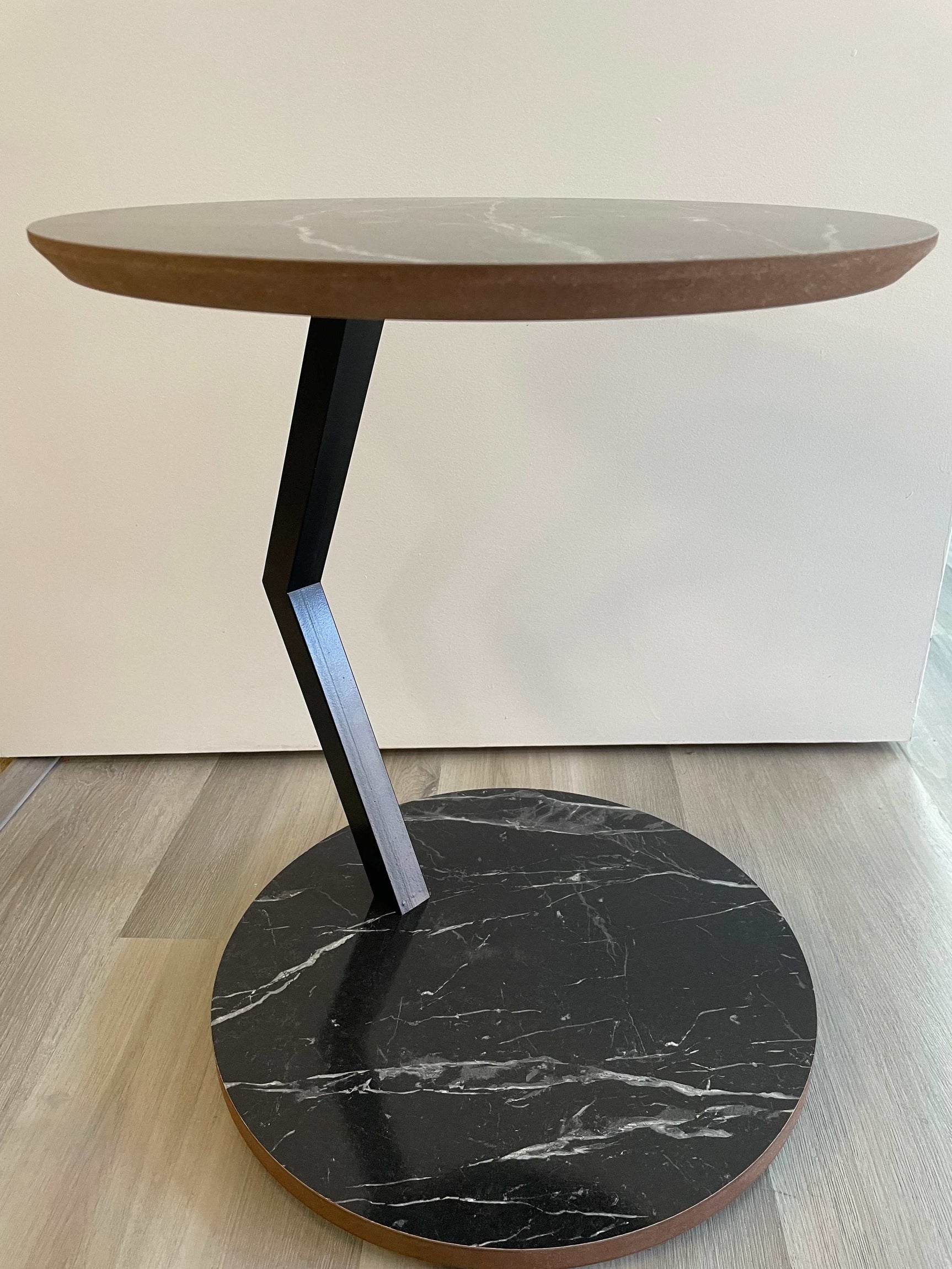 Zoey Black Round Snack Table w/ Casters - Ornate Home