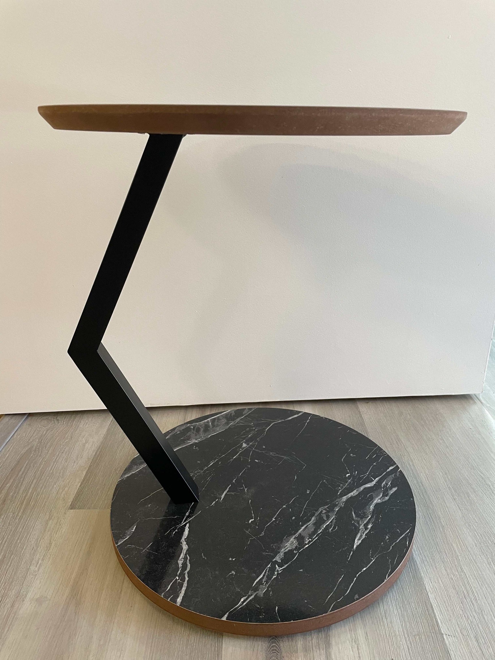 Zoey Black Round Snack Table w/ Casters - Ornate Home