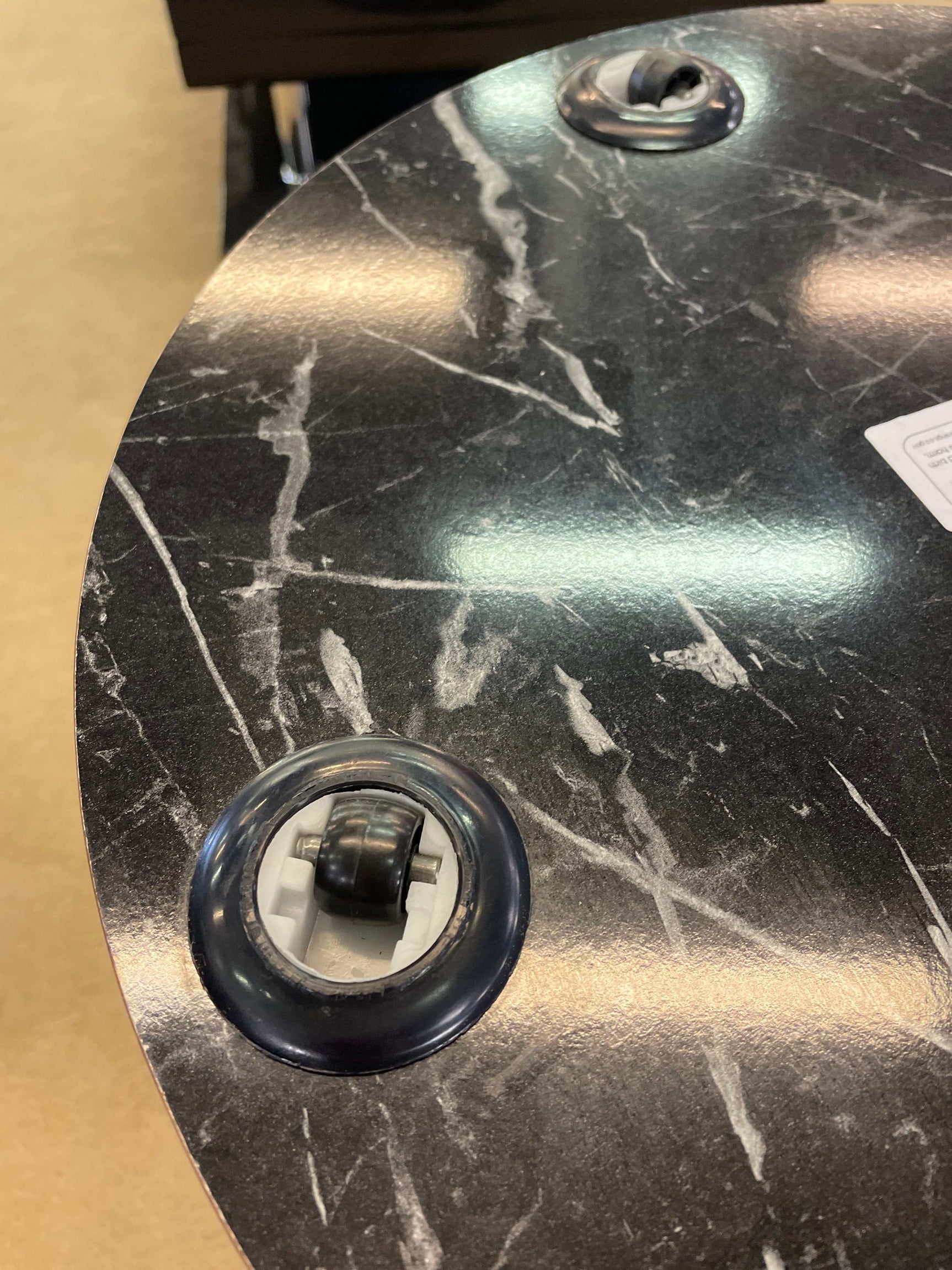 Zoey Black Round Snack Table w/ Casters - Ornate Home