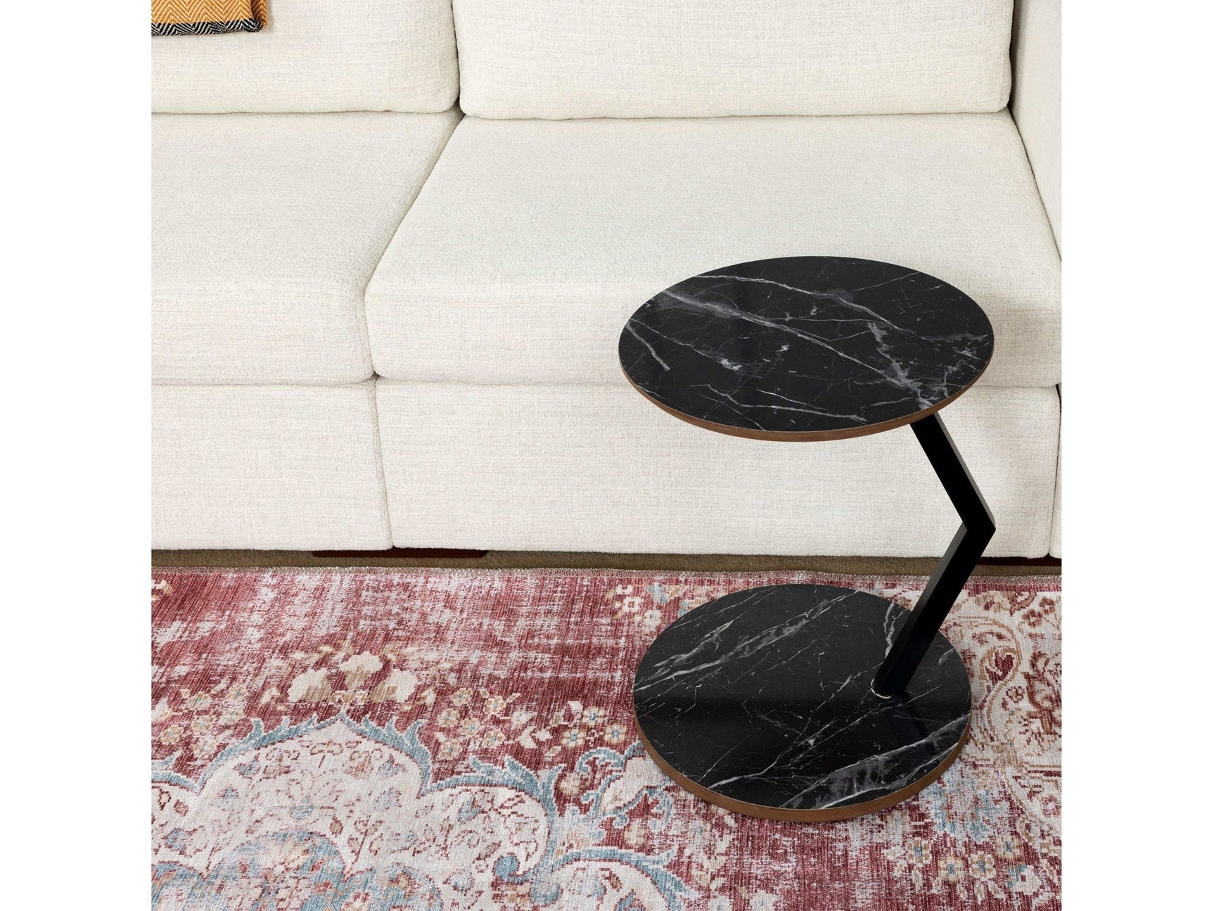 Zoey Black Round Snack Table w/ Casters - Ornate Home