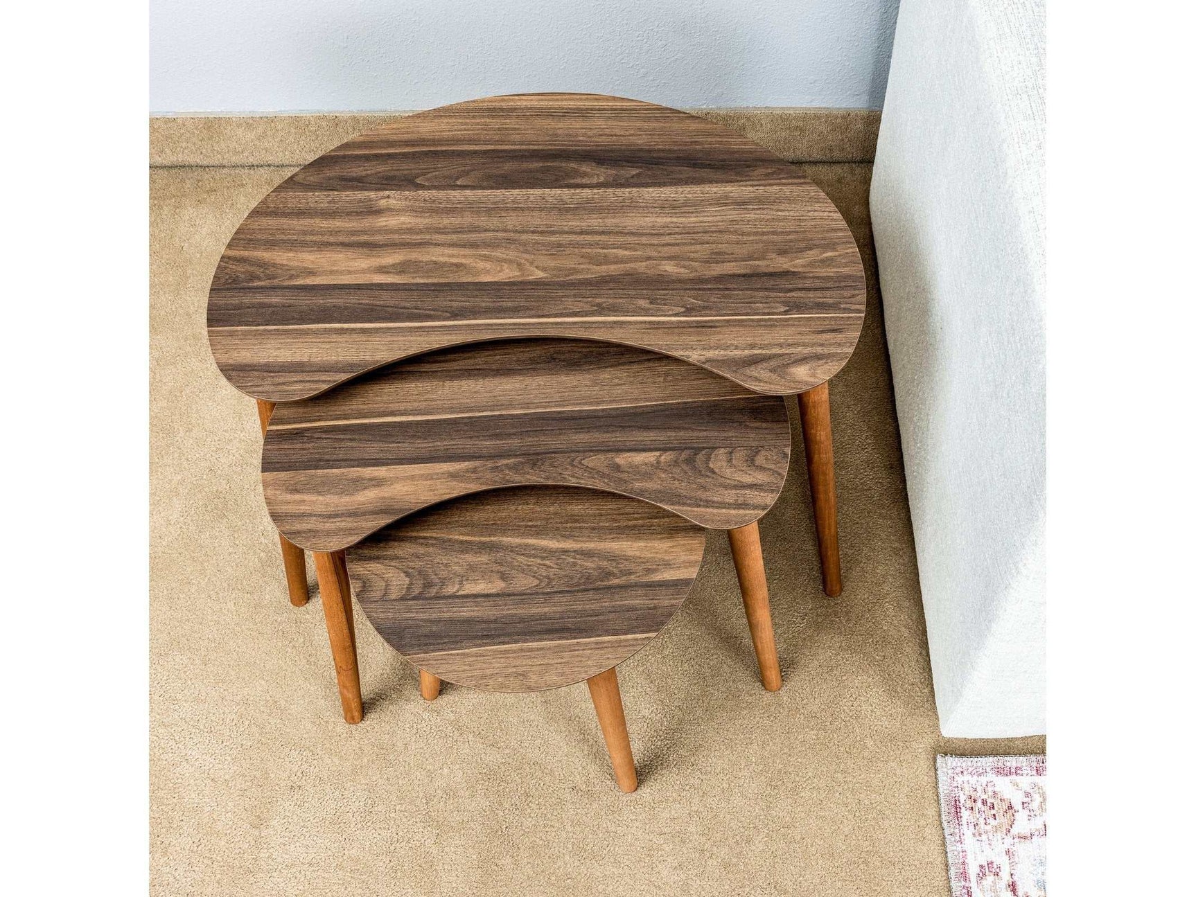 Zoey Walnut Nesting Table (Set of 3) - Ornate Home