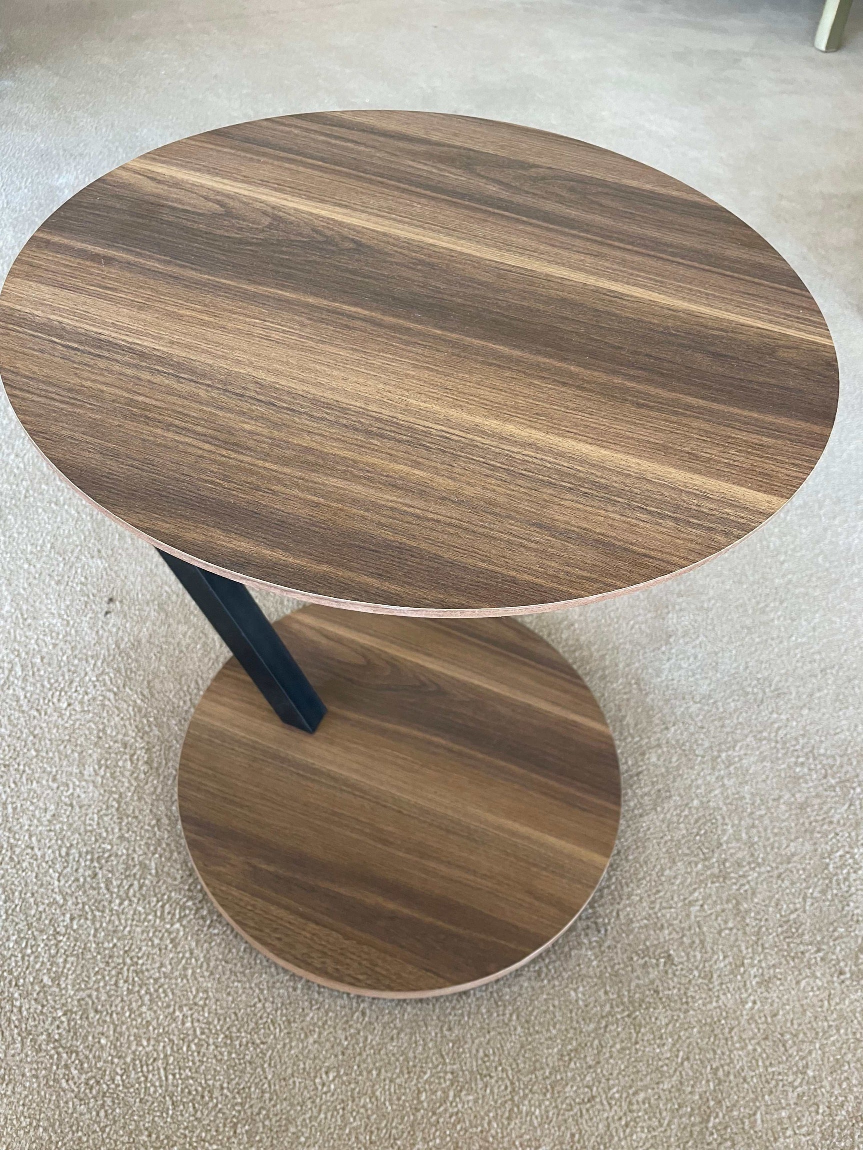 Zoey Walnut Round Snack Table w/ Casters - Ornate Home