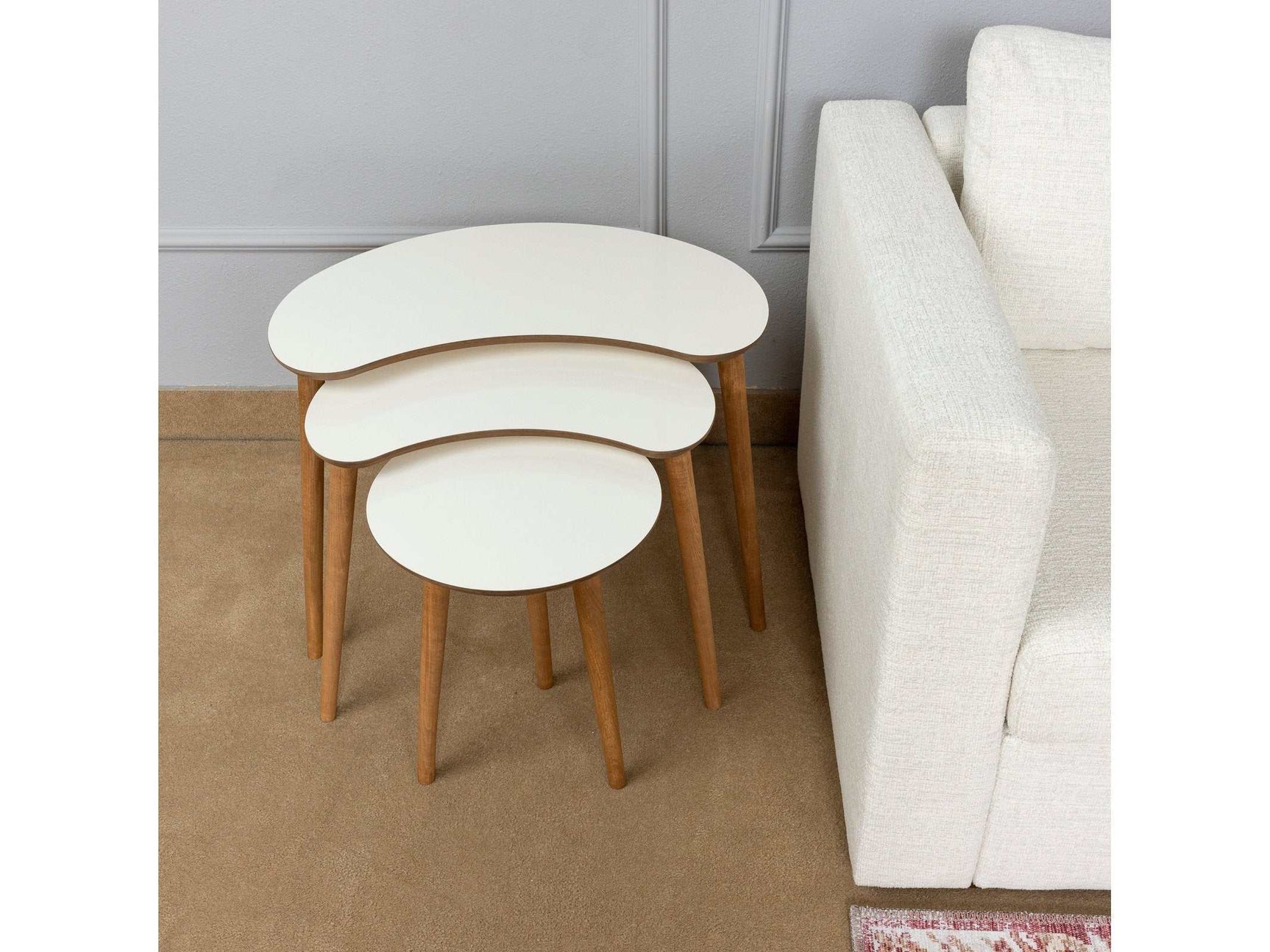 Zoey White Nesting Table (Set of 3) - Ornate Home