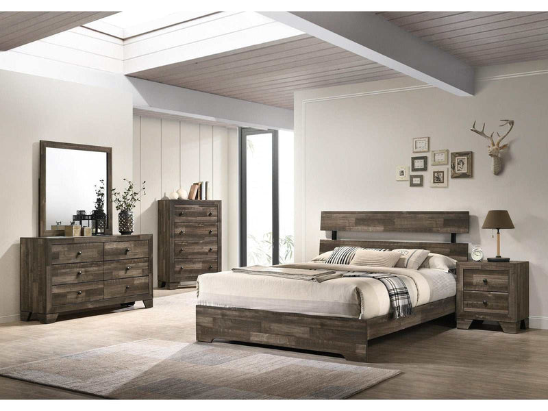 Atticus Brown Platform Bedroom Set - Ornate Home