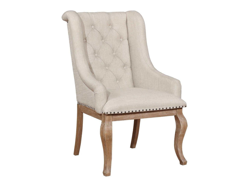 Brockway Cream & Barley Brown Arm Chairs (Set of 2) - Ornate Home