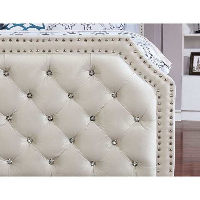 Claudine Beige Queen Bed - Ornate Home