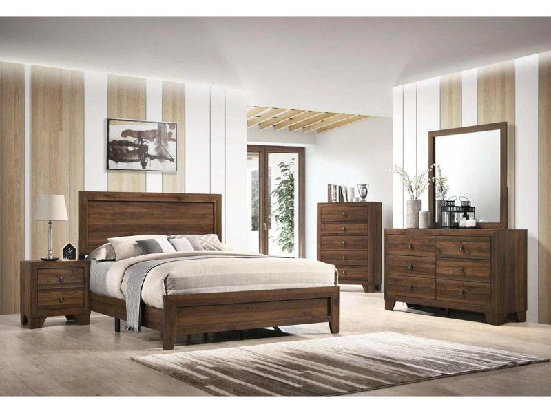 Millie Cherry Brown Panel Bedroom Sets - Ornate Home