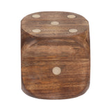 Old Hopland Brown Dice Box with Dice Inside