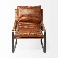 Hornet Brown/Black Leather Unibody Seat Accent Chair