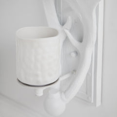 Rockland White Resin Antlers Wall Sconce