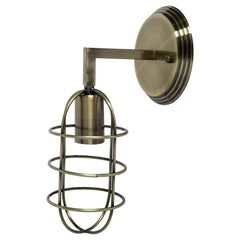 Hines Bronze Metal Bulb Cage Wall Sconce