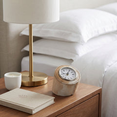 Rosedale Gray/Tan Hair on Hide Table Clock