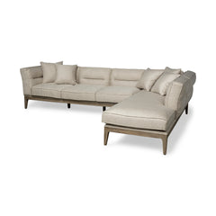 Denali Beige Upholstered Wooden Frame Sectional