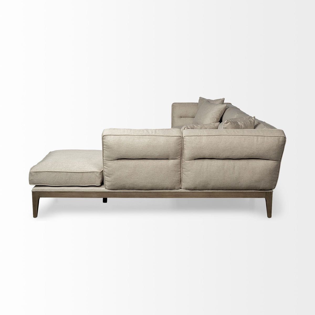 Denali Beige Upholstered Wooden Frame Sectional