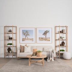 Taylin Light Brown Solid Wood Open Bookshelf