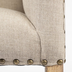 Bergen Beige/Brown Fabric Covered Seat Accent Bench