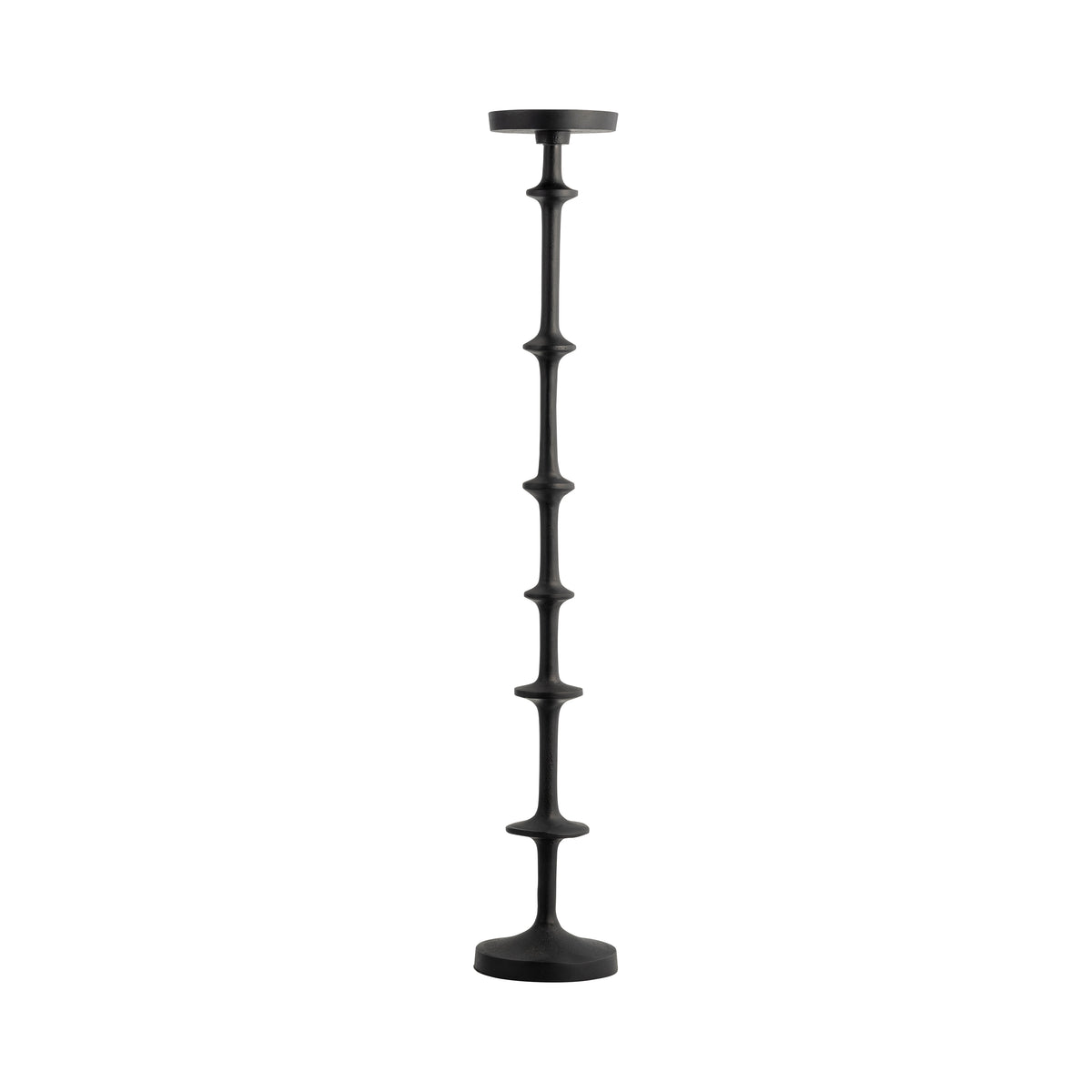 Waldon Black Small Metal Abacus Floor Pillar Candle Holder
